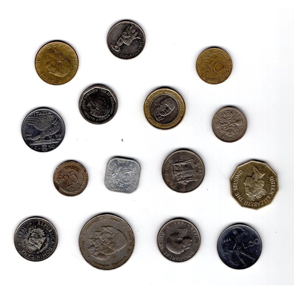 Vintage Mixed World Coin Collection Assorted Currencies Various Countries Set #2